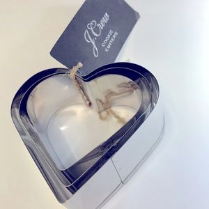 J Crew Set of 3 Heart Cookie Cutters NWT